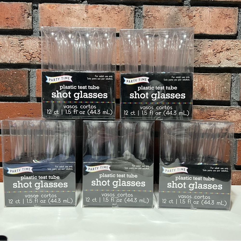 60 New Plastic Test Tube Shot Glasses 1.5oz Shooters Party